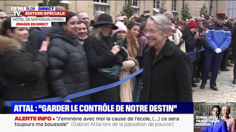 Élisabeth Borne quitte l'hôtel de Matignon et laisse sa place à Gabriel Attal, le nouveau Premier ministre
