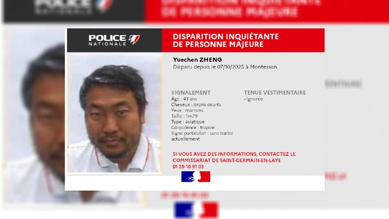Disparition inquiétante d'un homme dans les Yvelines.