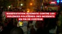 Manifestation interdite contre les violences policières: des incidents en fin de cortège