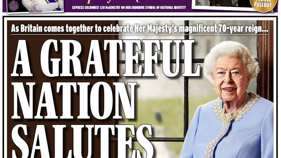 The Daily Express, une du 2 juin 2022. The Daily Express, une du 2 juin 2022.