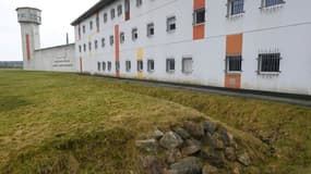Vue pris le 17 février 2025 de la prison de Condé-sur-Sarthe, où le narcotrafiquant Mohamed Amra est incarcéré à l'isolement