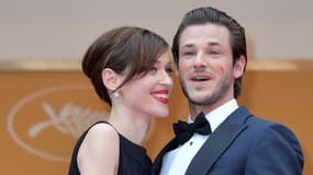 Gaspard Ulliel et Gaelle Pietri lors de la projection du film "Saint-Laurent" au Festival de Cannes à Cannes en 2014.