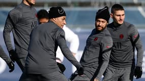 Neymar à l'entraînement à la veille de PSG-Real