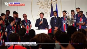 "Ici c'est Paris!": Emmanuel Macron félicite les joueurs du PSG après leur victoire en Ligue des Champions
