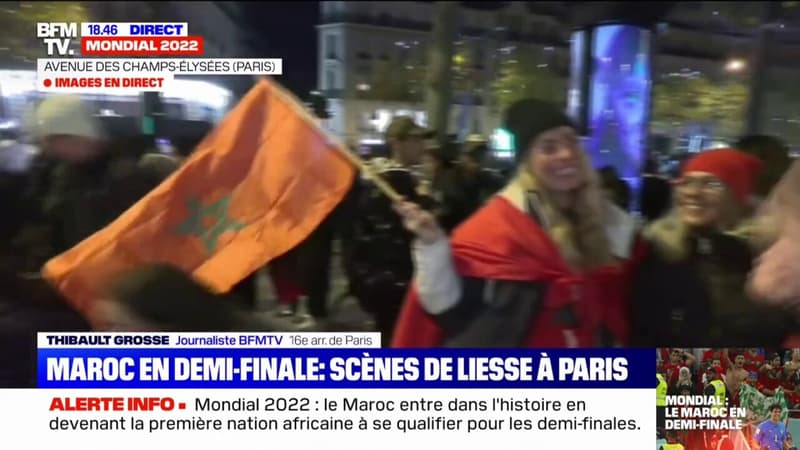 Maroc en demi-finale de la Coupe du monde: les Champs-Élysées en rouge et vert