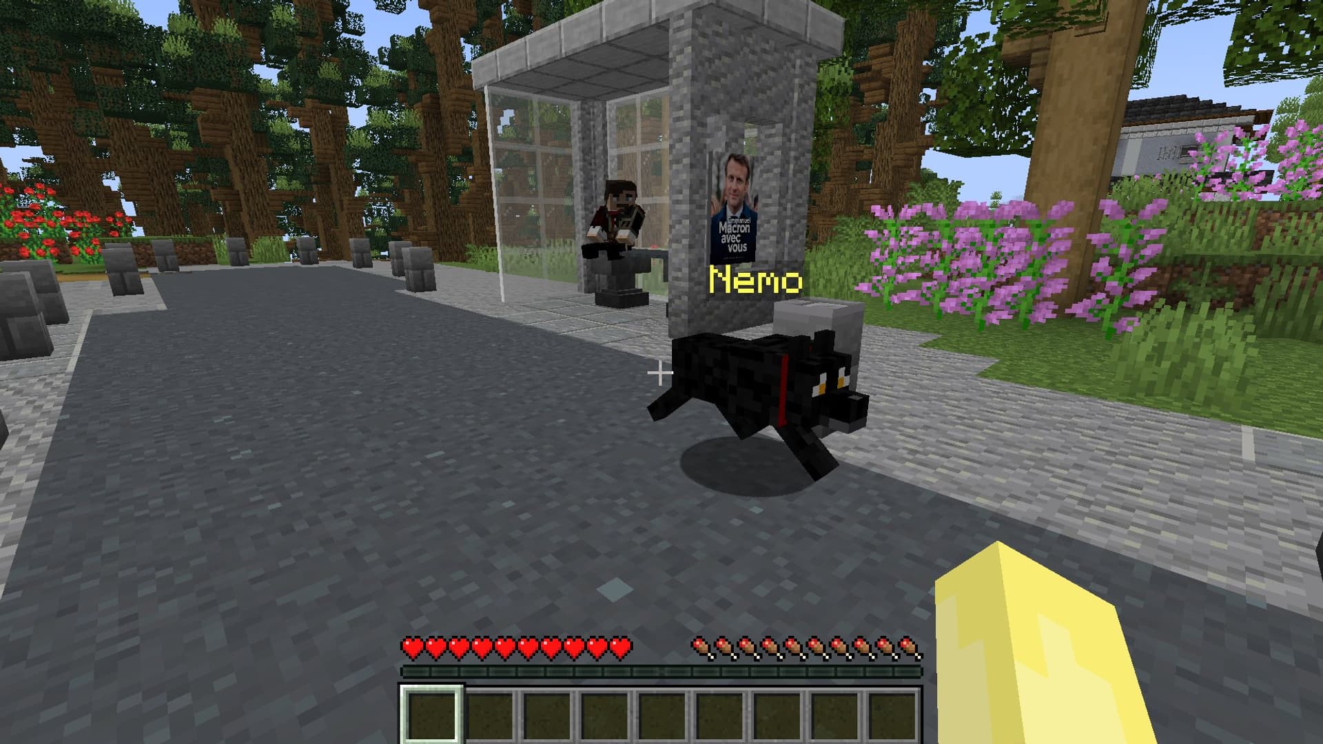 Capture d'écran du serveur Minecraft de la campagne d'Emmanuel Macron