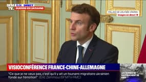Guerre en Ukraine: Emmanuel Macron débute une visioconférence avec le président chinois et le chancelier allemand
