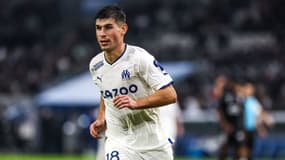 Ruslan Malinovskyi avec l'OM face à Lorient, le 14 janvier 2023.