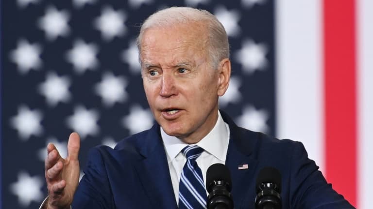 Le président américain Joe Biden, le 14 avril 2022 à Greensboro, en Caroline du Nord
