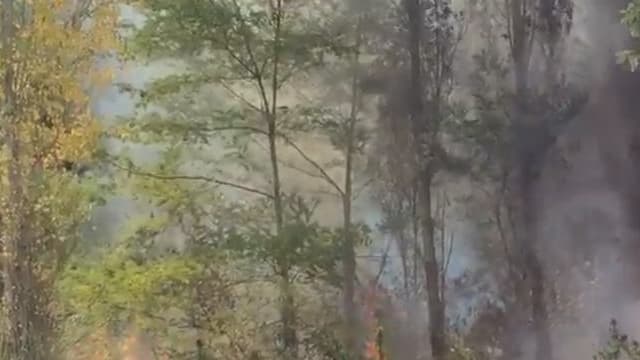 La Tesla Model S en feu, près de Bayonne