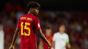 Lamine Yamal avec l'équipe d'Espagne le 12 septembre 2023