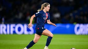 Korbin Albert lors du match PSG-Häcken (3-0, Ligue des champions), le 28 mars 2024