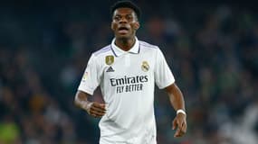 Aurélien Tchouameni avec le Real face au Betis, dimanche 5 mars 2023.