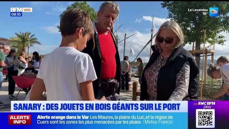 Sanary-sur-Mer: des jeux en bois installés sur le port pour les vacances