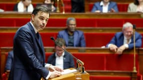 Le ministre du Budget Laurent Saint-Martin lors d'une séance de débat sur la première partie du projet de loi de finances 2025 à l'Assemblée nationale, le 21 octobre 2024 à Paris