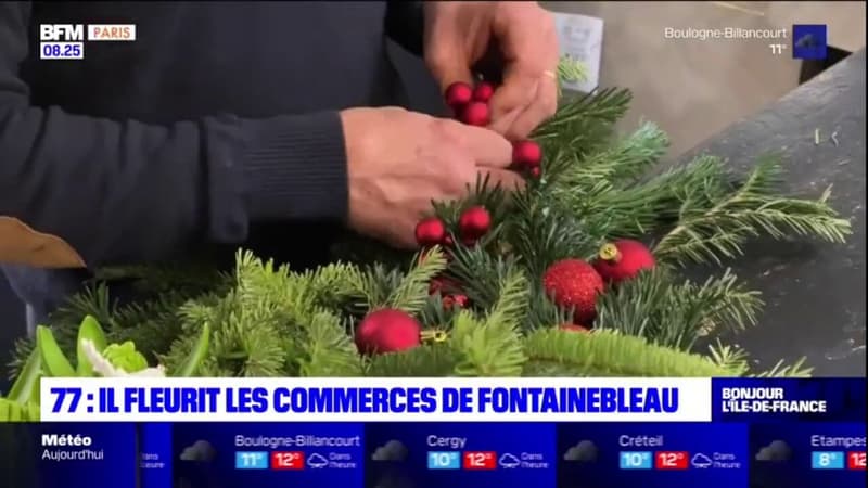 Seine-et-Marne: un fleuriste crée des décorations pour les commeces de Fontainebleau