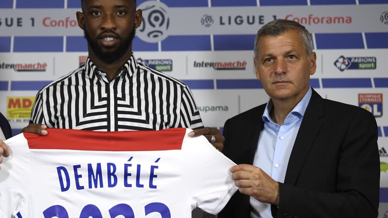 Moussa Dembélé et Bruno Genesio
