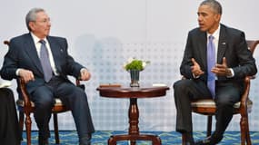 Raul Castro et Barack Obama - Sommet des Amériques - Samedi 11 avril 2015 -Une première depuis plus de 50 ans dans les relations entre Cuba et les Etats-Unis