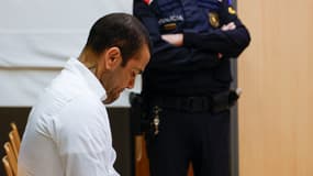 Dani Alves lors du premier jour de son procès, le 5 février 2024 à Barcelone