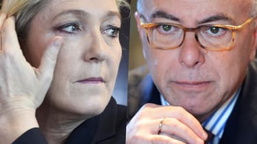 Marine Le Pen et Bernard Cazeneuve.