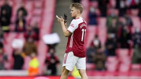 Martin Odegaard avec Arsenal, à Londres le 23 mai 2021