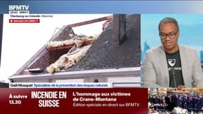 Tempête Goretti: des toits arrachés dans les rues de Cherbourg