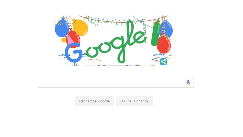 Le doodle anniversaire de Google.