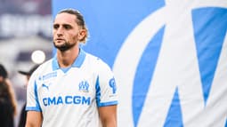 Adrien Rabiot avec l'OM avant le match contre Rennes en Ligue 1, le 15 août 2025