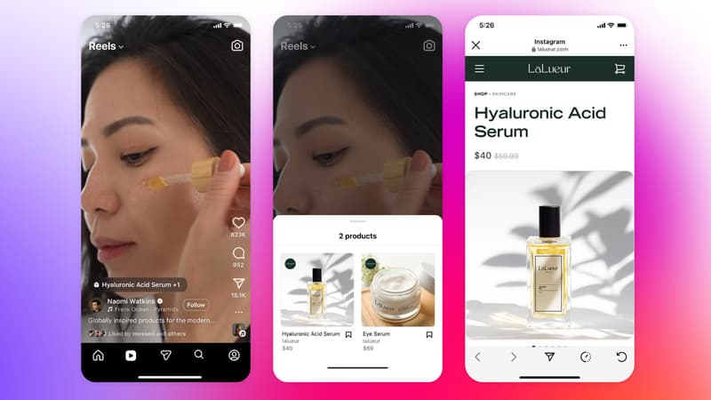Face au succès de Tiktok Shop, Meta propose aux créateurs d’intégrer jusqu’à 30 liens d’achat à leurs Reels sur Instagram et Facebook, un retour dans la course qui n’est pas sans risques