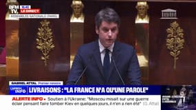 Livraisons en Ukraine: "Nous livrerons à l'Ukraine 150 drones, 100 munitions télé-opérées et 6 canons Caesar" assure Gabriel Attal  