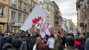 La manifestation contre la réforme des retraites le mercredi 15 mars à Strasbourg.
