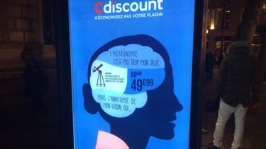 Une des affiches de la campagne de Cdiscount pour les soldes 2018.