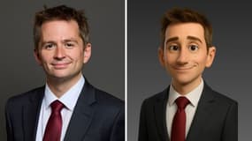 Mark Sewards (à gauche) et son clone IA (à droite)