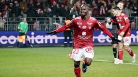 Kamory Doumbia lors de Brest-Lorient (4-0, Ligue 1), le 20 décembre 2023