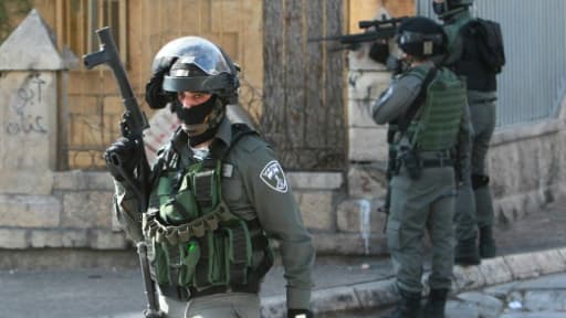 Des gardes-frontières israéliens, le 5 février 2016 à Bethléem