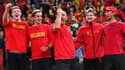 Steve Darcis, David Goffin et les Belges après leur victoire en demi-finales de Coupe Davis
