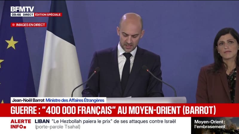 Moyen-Orient: "L'escalade militaire doit cesser au plus vite", affirme Jean-Noël Barrot