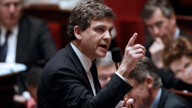 Arnaud Montebourg à l'Assemblée nationale, le 5 février 2013. Quelques semaines avant, le ministre du Redressement productif s'est vu désavoué à propos de la nationalisation de l'usine d'Arcelor Mittal, à Florange.
