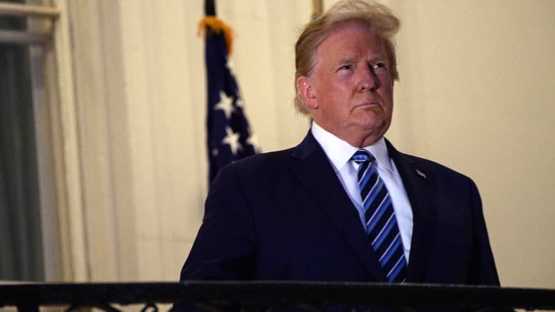 Donald Trump lors de son retour à la Maison Blanche, le 5 octobre.