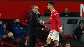 Ralf Rangnick avec Cristiano Ronaldo, à Manchester le 30 décembre 2021