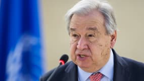 Le secrétaire général de l'ONU, Antonio Guterres, lors de l'ouverture de la 58e session du Conseil des droits de l'homme des Nations Unies à Genève, le 24 février 2025. (Photo d'illustration)