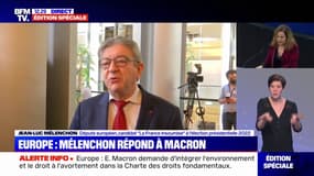 Jean-Luc Mélenchon sur le discours d'Emmanuel Macron au Parlement européen: "Il y avait des moments un peu choquants"