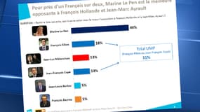 Pour 46% des Français, Marine Le Pen est la "meilleure opposante" à François Hollande.