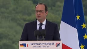 François Hollande sur le site du Hartmannswillerkopf dans le Haut-Rhin, dimanche 3 août.