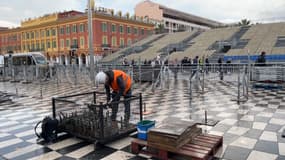Les préparatifs du carnaval de Cannes en janvier 2025