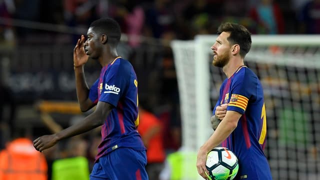 Ousmane Dembélé et Lionel Messi (Barça)