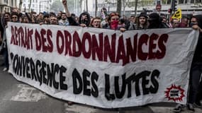 Manifestation contre les ordonnances sur le code du travail à Lyon, le 12 septembre 2017.
