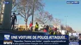 Une voiture de police a été prise à partie ce samedi à Lyon.