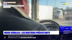 Neige et verglas en Normandie: les chauffeurs routiers attendent le feu vert des préfectures pour rouler