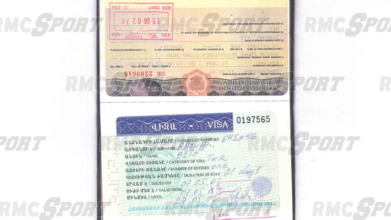 Visa délivré par les autorités arméniennes en mai 2002 qui certifie que la gardien du PSG s’appelait bien Edel au moment où il est entré dans le pays contrairement aux accusations de son ancien agent, Nicolas Philibert.